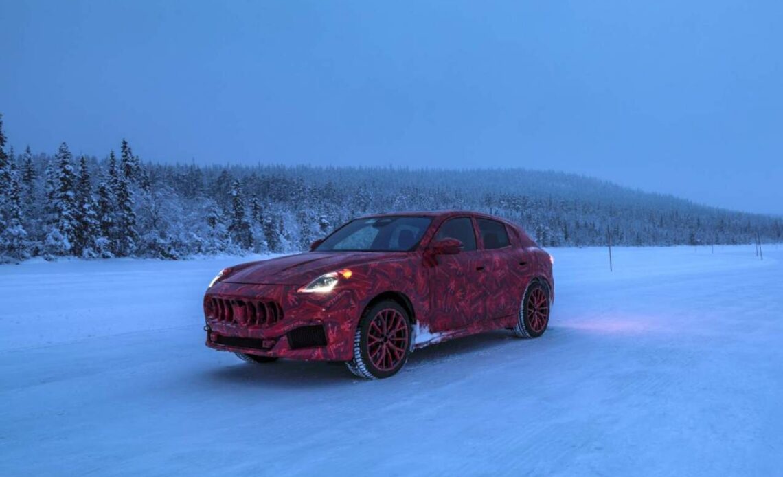 Watch the Maserati Grecale prototype frolicking on the snow